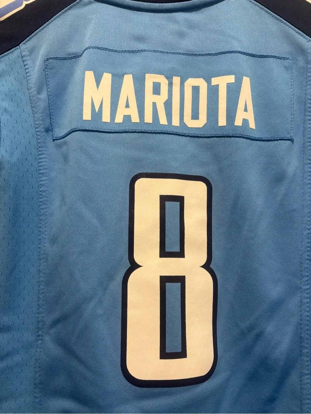 Youth Marcus Mariota Tennessee Titans On Field Blue Jersey #8 Size Youth Small